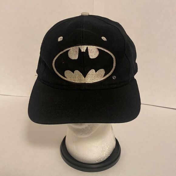 Vintage 1991 DC Comics Batman Snapback Hat Cap Gray Black Collectible